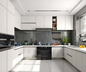 Custom Modern <b>Kitchen</b> Cabinet Lockers Restaurant <b>Furniture</b> Panel Design Eco-Friendly Waterproof Easy Clean Made Chinese Factory - Product Image 1