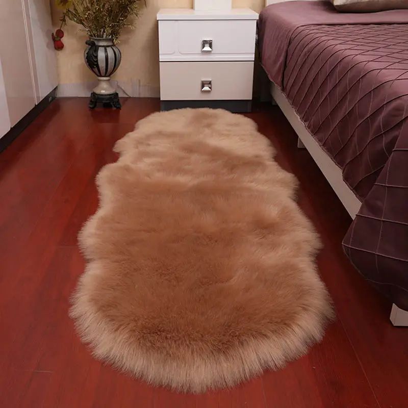 Soft Faux Fur Wool Carpet for Living Room Artificial Wool Sofa Bed Rug Plush Carpets Bedroom Cover Mattress Door Window Bay Mat