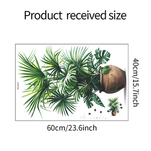 Vinilo Decorativo <span class=keywords><strong>de</strong></span> Pared con Diseño <span class=keywords><strong>de</strong></span> Planta Verde en Maceta 3D Realista Personalizado, Adhesivos <span class=keywords><strong>de</strong></span> Pared <span class=keywords><strong>para</strong></span> Decoración <span class=keywords><strong>de</strong></span> Sala <span class=keywords><strong>de</strong></span> Estar, Dormitorio y Puerta - Product Image 4