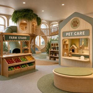 Attrezzature per Centri di Intrattenimento Familiare con Caffetteria a Tema Foresta, Gioco di Ruolo, Scivolo a Forma di Casa sull'Albero e Banconi da Mercato per Proprietari di FEC - Product Image 2