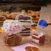 Boîte triangulaire en plastique transparent pour sandwichs, mousses, gâteaux et pâtisseries, emballages à emporter, contenants alimentaires jetables