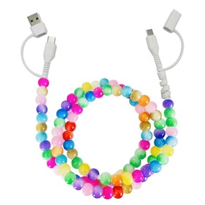 Conception OEM, vente en gros d'usine, chargeur de téléphone perlé coloré de type C pour tous les téléphones et ordinateurs - Product Image 1