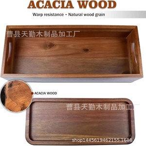 Wooden storage rack, cross-border creative home bathroom acacia wood <b>perfume</b> <b>tray</b>, miscellaneous items storage box set. - Product Image 4