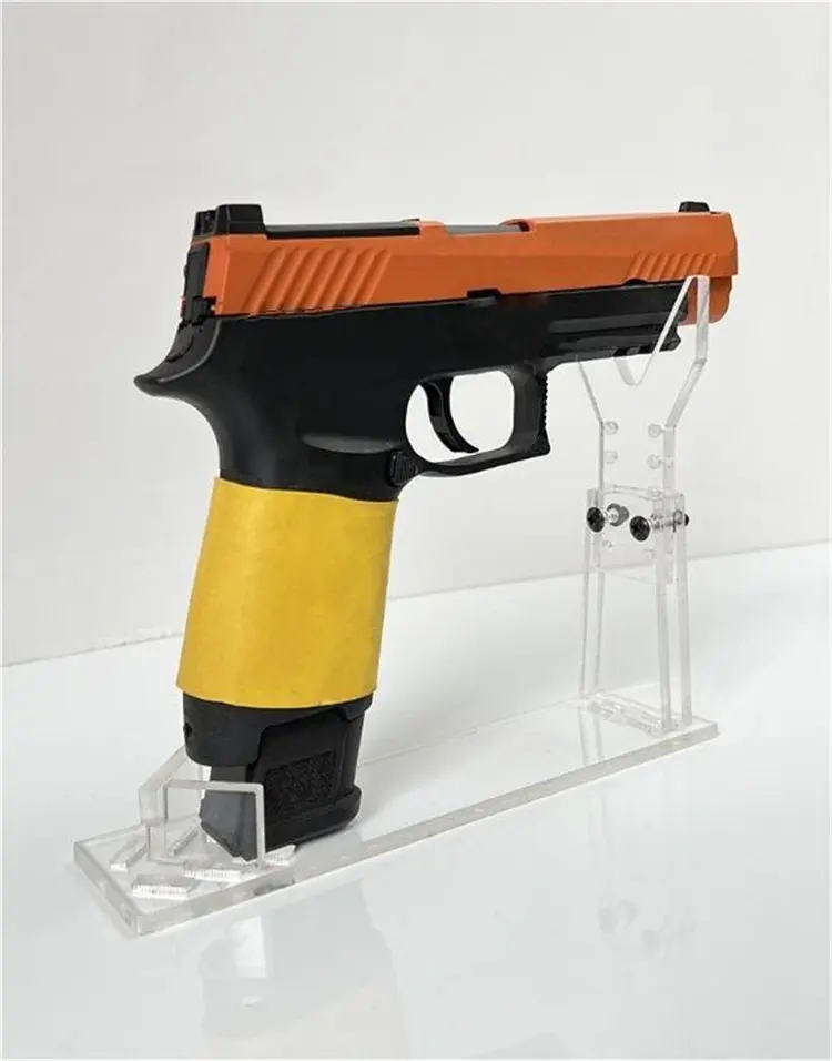 Fabrika toptan akrilik ekran standı genel silah tutucu 5 dişliler ayarlanabilir şeffaf akrilik kısa silah modeli gösteren raf