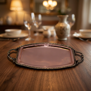 Bandeja de Cobre Sólido con Adornos de Latón - Product Image 1
