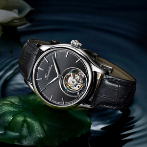 Envío Directo de Reloj Mecánico Hangzhou Original con Correa de Cuero y Tourbillon Real, Resistente al Agua 5BAR, para Hombre - Product Image 6