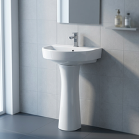 Vasque sur pied en céramique blanche en forme de dauphin Vistaar, design moderne pour hôpital, maison, salle de bain, articles sanitaires