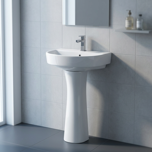 Vasque sur pied en céramique blanche en forme de dauphin Vistaar, design moderne pour hôpital, maison, salle de bain, articles sanitaires - Product Image 2