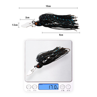Leurre de Pêche Chatterbait Palmer 100mm 17g, Jig Vibratoire, Buzz Bait, Leurre à Jupe en Silicone, Jigs pour Basse, Spinnerbait