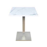 Meilleure vente de table à manger carrée en acier inoxydable de haute qualité, meubles en métal de style moderne pour la maison ou l'hôtel