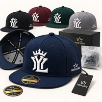 Casquettes de baseball à visière plate sur mesure pour articles promotionnels d'équipe, logo brodé en 3D, dos fermé, vente en gros de casquettes de sport en vrac