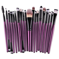 Kuas Makeup lembut, 20 buah Set untuk kosmetik Foundation Blush longgar kuas bubuk Eyeshadow Wanita alat Makeup pencampuran kecantikan