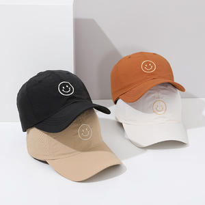 透气3-8岁儿童夏季轻薄快干旅行徒步运动固体笑脸快乐儿童男童女童棒球帽 - Product Image 1