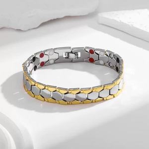 Alloy Men's Detachable <b>Adjustable</b> Black Gold Magnet <b>Bracelet</b> European American Couple Jewelry - Product Image 3