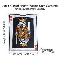 Costume professionnel d'usine pour adulte, motif Couronne de Roi de Cœur (Jeu de Cartes), pour Halloween et Cosplay, Unisexe, en Polyester, OEM ODM Personnalisé, BSCI