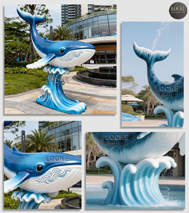 รูปปั้นโลมาวาฬไฟเบอร์กลาสสำหรับตกแต่งสวนกลางแจ้ง - Product Image 2