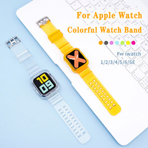 Housse de protection transparente pour <span class=keywords><strong>Apple</strong></span> <span class=keywords><strong>Watch</strong></span> Band Case 41mm 45mm 49mm <span class=keywords><strong>Bracelet</strong></span> pour Iwatch Series 1/2/3/4/5/6/7/SE <span class=keywords><strong>Bracelet</strong></span> de montre-<span class=keywords><strong>bracelet</strong></span> - Product Image 2