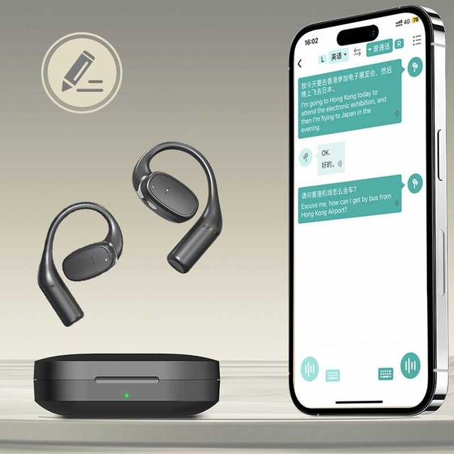 AI Two-Way Translation Earbuds 150 Languages Noise Cancelling TWS Headphones with APP Online Offline Translator Earphone