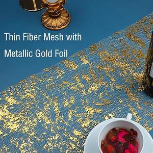 Décorations <span class=keywords><strong>de</strong></span> <span class=keywords><strong>table</strong></span> pour événements, fêtes, mariages, anniversaires, Noël, <span class=keywords><strong>chemin</strong></span> <span class=keywords><strong>de</strong></span> <span class=keywords><strong>table</strong></span> en maille fine dorée métallique scintillante - Product Image 2
