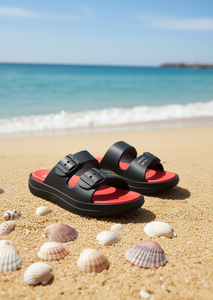 Sandali Eva a Doppia Fascia Comodi Estivi Casual con Punta Aperta e Fibbia, Suola in EVA Monocolore - Product Image 2