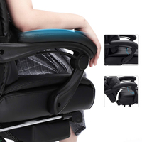 Chaise de bureau ergonomique de luxe noire avec repose-pieds et coussin lombaire, fauteuil inclinable pivotant, réglage de la hauteur du dossier, livraison gratuite