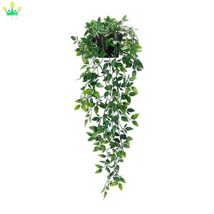 Plantes suspendues artificielles, plantes <span class=keywords><strong>en</strong></span> plastique, plantes <span class=keywords><strong>en</strong></span> <span class=keywords><strong>pot</strong></span>, verdure artificielle, fausse vigne d'<span class=keywords><strong>eucalyptus</strong></span> dans un <span class=keywords><strong>pot</strong></span> noir <span class=keywords><strong>pour</strong></span> la décoration de la maison, du jardin et du bureau - Product Image 2