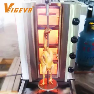 Vigevr 브랜드 상업 가스 전기 독립형 고기 그릴 자동 케밥 Shawarma 기계 Doner 케밥 만드는 기계