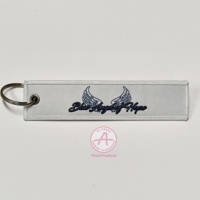 Porte-clés brodé personnalisé Offre Spéciale avec mousqueton Logo Porte-clés en tissu de texte personnalisé tissé