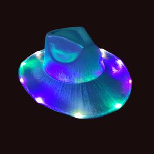 ファッション光沢のあるジャズハットホリデーパーティーアクセサリースパンコールカウボーイハットLEDライト付きLedスペースカウガールハット - Product Image 5