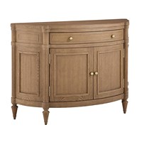 Cómoda de Estilo Francés en Forma de Abanico con Patas Cónicas Talladas - Mueble de Almacenamiento Decorativo de Madera Maciza para Recibidor