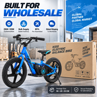 Vélo d'équilibre électrique pour enfants en acier au carbone, moteur 250W, batterie lithium 24V 5.2 Ah, vélo à pousser robuste, vélo d'entraînement pour enfants
