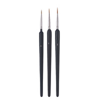 Pinceau à ongles en bois à poils fins et pointus avec logo personnalisé, pour aquarelle, dessin de lignes fines, détails de pétales, outil de manucure professionnel