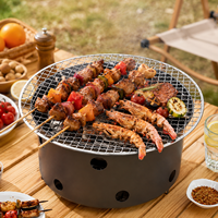 Grille de barbecue jetable ronde en maille pour la cuisson en camping
