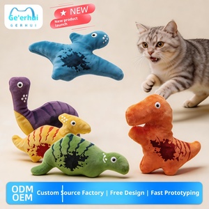 Nuovo Giocattolo Interattivo per Gatti a Forma di Dinosauro in Peluche, Set da Cinque Pezzi con Suono Divertente, Giocattolo Auto-Intrattenente per Animali Domestici, Vendita Calda - Product Image 4