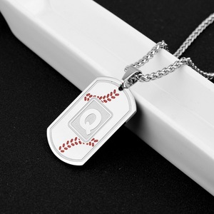 Hot Selling Simple Niche Design A-Z Letter Pendant Necklace Multiple Models Men's Necklaces <b>Titanium</b> Steel Wholesale Jewelry - Product Image 3