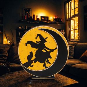 Adorno de Madera de Brujas para Decoración de Pared de Halloween, Precio de Fábrica, para Grupo Infantil, Decoración Festiva para Exteriores - Product Image 5