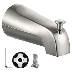 Caño de bañera deslizante de alta calidad con desviador, se adapta a grifo de bañera de baño de níquel cepillado de tubo de agua de cobre de 1/2" - Product Image 5