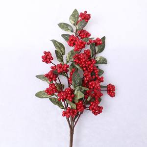 Pabrik SHUANGYUAN Grosir Cabang Buah Merah Buatan Dekorasi Rumah dan Pesta - Product Image 1