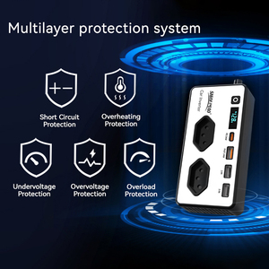 Inversor Automotivo Brasil 200W <span class=keywords><strong>12V</strong></span> <span class=keywords><strong>DC</strong></span> para 220V <span class=keywords><strong>AC</strong></span> Carregador Rápido para Laptop e Computador Adaptador Automotivo - Product Image 5