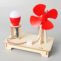 Kit de Matériaux DIY en Bois pour Expérience Scientifique : Éolienne, Projet Scientifique Éducatif, Petit Modèle Créatif pour Enfants