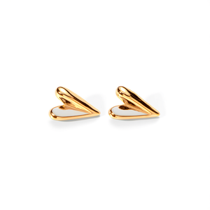 Boucles d'oreilles clous en acier inoxydable 316L plaqué or PVD, bijoux tendance - Product Image 2
