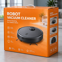 Boîte d'emballage pour aspirateur robot en carton ondulé recyclable et imperméable avec poignée en PVC, logo personnalisé, carton d'expédition