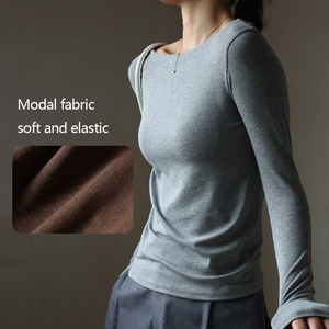 Maglietta a Maniche Lunghe Aderente da <span class=keywords><strong>Donna</strong></span> in Tessuto Modal, Traspirante, Ideale come Strato Base per Autunno e Inverno - Product Image 5