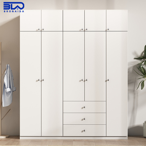 Armoires de placard sur mesure, ensemble de chambre à coucher, armoire en acier à deux portes <span class=keywords><strong>avec</strong></span> tringle de suspension et étagères, grand rangement pour chambres familiales - Product Image 4
