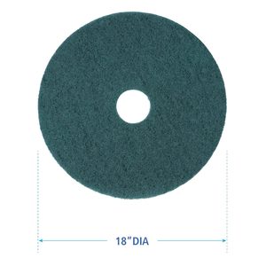 18 pulgadas. Discos de Fregado Resistentes de Color Verde para Limpiadores Comerciales - Paquete de 5 - Product Image 5