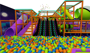 Chuyên Nghiệp Thiết Kế Hiện Đại Lớn Bóng Hồ Bơi Trượt Trẻ Em Chơi Khu Vực Thiết Bị Trẻ Em Của Sân Chơi Trong Nhà - Product Image 5