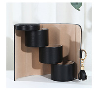 2025 Tube Design 3 Tiroirs Portable Boucles D'oreilles Rotatives Anneau Boîte De Rangement Organisateur Boîte avec Zip