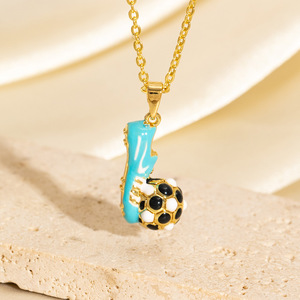 สร้อยคอจี้รูปฟุต<span class=keywords><strong>บอล</strong></span>สำหรับผู้หญิง ดีไซน์สปอร์ต ประดับเพชรซิร์คอน ชุบทอง 18K วัสดุทองแดง เหมาะสำหรับแฟนฟุตบอล สวมใส่ได้ทุกวัน - Product Image 3
