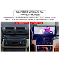 Radio Multimedia para Auto con Android 15 de 8 Núcleos, Reproductor de Video Estéreo, Carplay, GPS y Reproductor de DVD para BMW E46 1999-2006