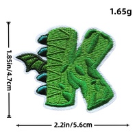 Faible MOQ 5 ensembles de patchs brodés thermocollants mignons en tissu écologique pour vêtements et chapeaux DIY, 26 pièces, motif dinosaure de dessin animé personnalisé